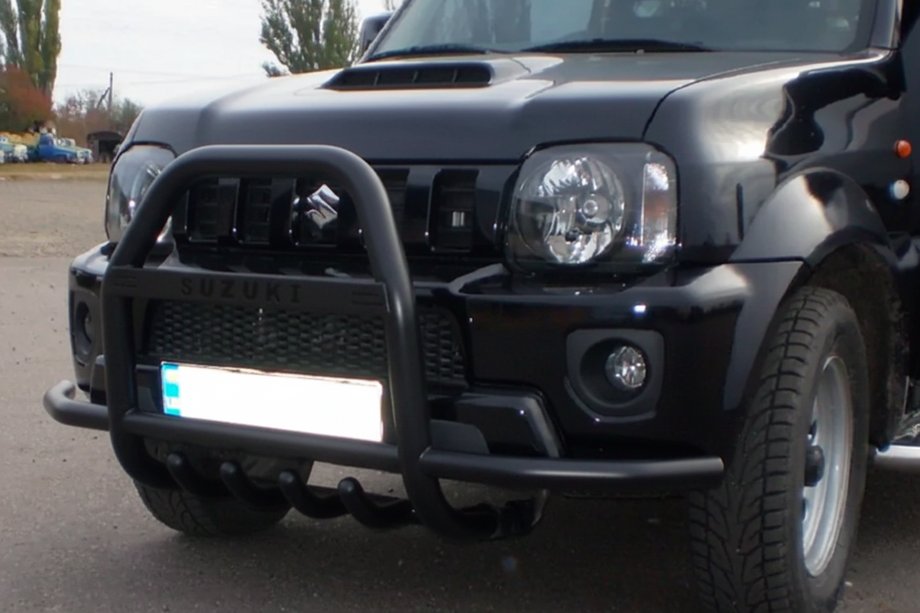 Suzuki Jimny 1998-2018 Bull bar QT007-Exclusive Black (cu inscriptionare, inox) Foto 6