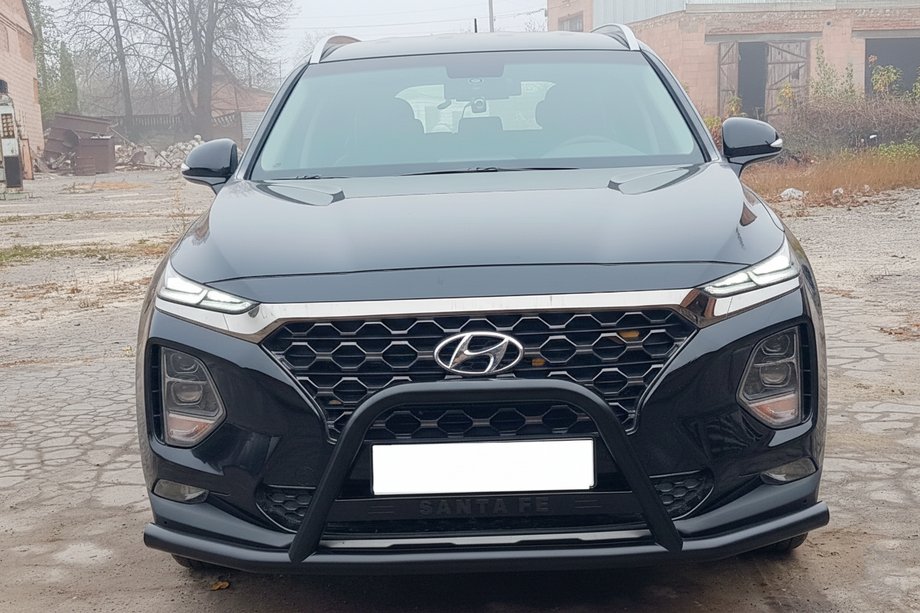 Hyundai Santa Fe 4 2018-2023 Bullbar WT006 Negru (Otel inoxidabil) Foto 2