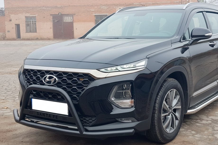 Hyundai Santa Fe 4 2018-2023 Bullbar WT006 Negru (Otel inoxidabil) Foto 1