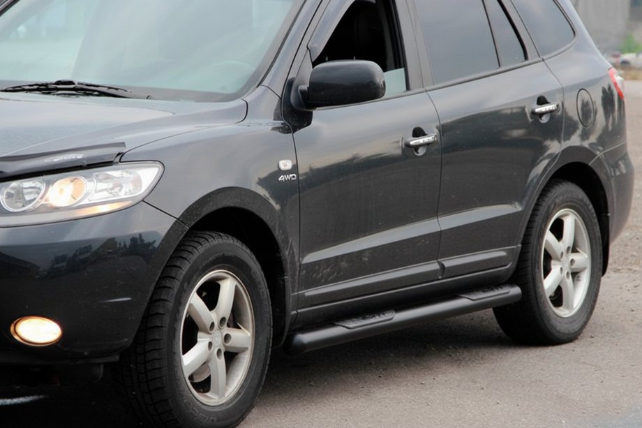 Hyundai Santa Fe 2 2006-2012 Bare Laterale B3 Black (2 buc, otel inoxidabil) Image