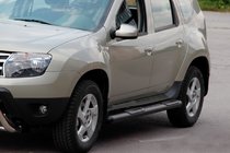 Renault Duster 2008–2017 Bare laterale cu insertii Black (2 buc, inox) foto 2