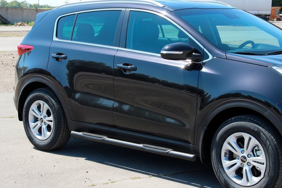 Kia Sportage 2015-2021 Bare Laterale BB002 Negru (2 buc, Otel Inoxidabil) Foto 5