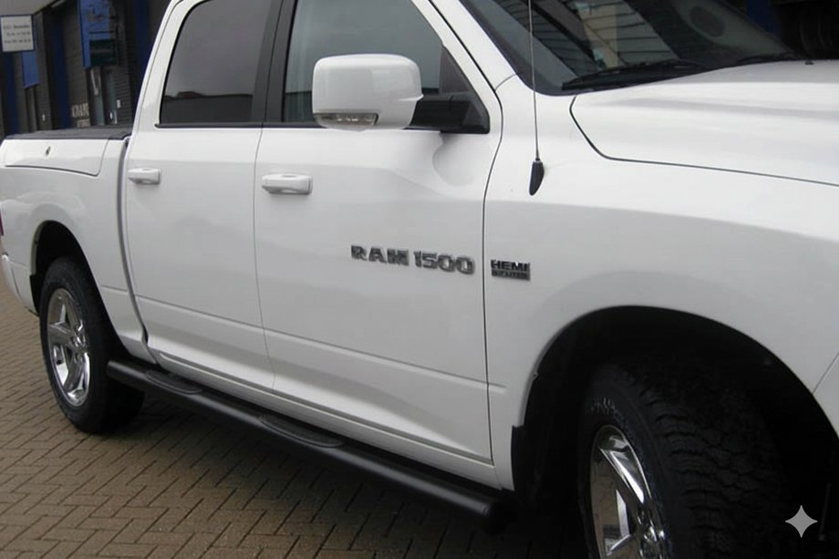 Dodge RAM (DR/DH/D1/DC/DM) 2002–2009 Bare Laterale Standard Black (2 buc, Otel Inoxidabil) Image