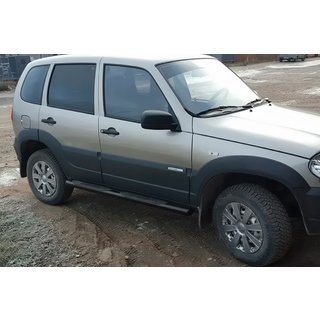 Tevi Laterale Black (2 buc, Otel Inoxidabil) Chevrolet Niva 1998-2020 foto 3