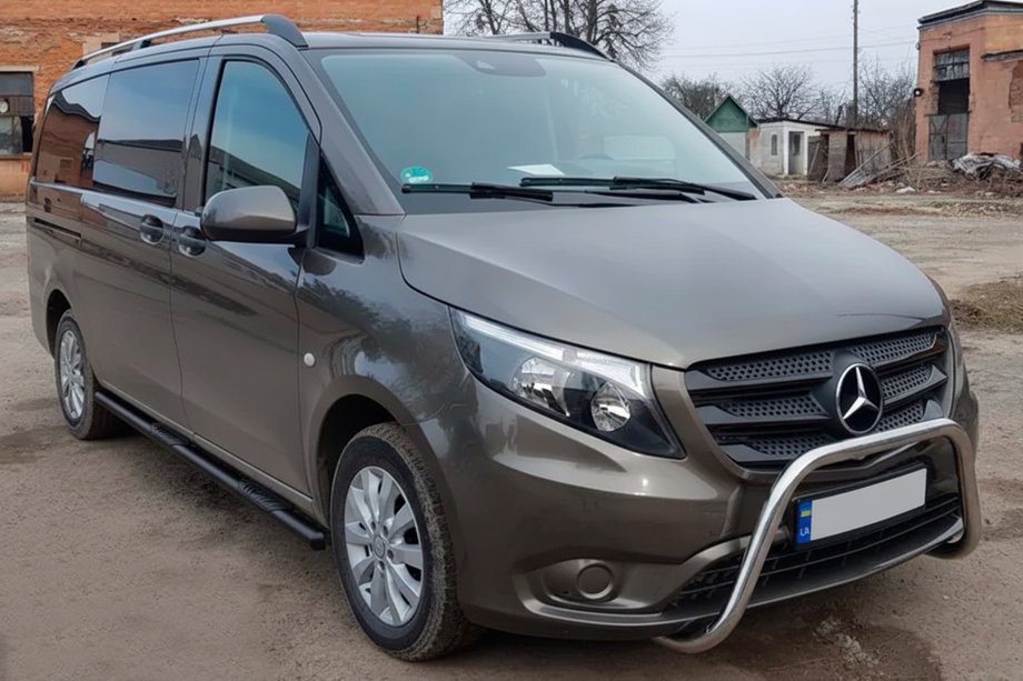 Mercedes Vito/V-class W447 2014- Tevi Laterale Black (2 buc, Otel Inoxidabil) d70, ampatament lung (L3) Foto 1