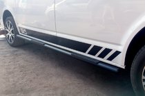 Volkswagen T5 Transporter 2003-2010 Bare Laterale Black (2 buc, inox) foto 3