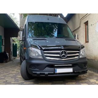 Bara frontala inferioara Shark Black (otel inoxidabil) Mercedes Sprinter W906 2006–2018 foto 2