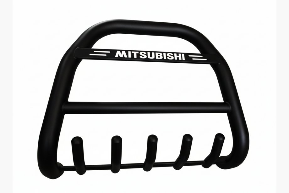 Mitsubishi Pajero Wagon IV 2006-2021 Bullbar QT012 Negru (Otel Inoxidabil) Foto 1