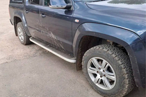 Volkswagen Amarok 2010-2022 Praguri Laterale Tayga Grey (2 buc, Aluminiu) foto 1
