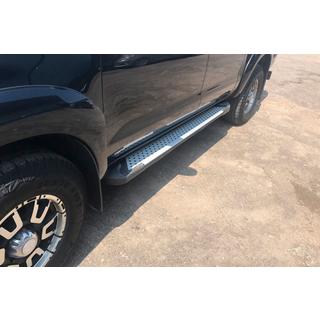 Praguri laterale Allmond Grey (2 buc, aluminiu) Toyota Hilux 2006-2015 foto 1