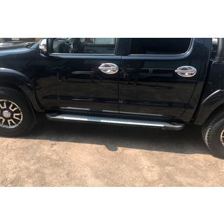 Praguri laterale Allmond Grey (2 buc, aluminiu) Toyota Hilux 2006-2015 foto 4