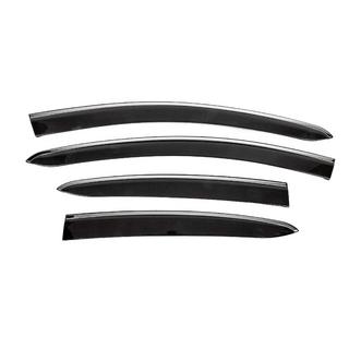 Deflectoare geamuri cu ornament cromat (4 buc, Sunplex Chrome) Fiat Linea 2006-2018 foto 1