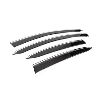 Deflectoare geamuri cu ornament cromat (4 buc, Sunplex Chrome) Fiat Linea 2006-2018 foto 3