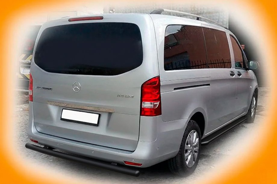 Mercedes Vito/V-class W447 2014- Protectie Spate AK002 Negru (Otel Inoxidabil) Foto 2