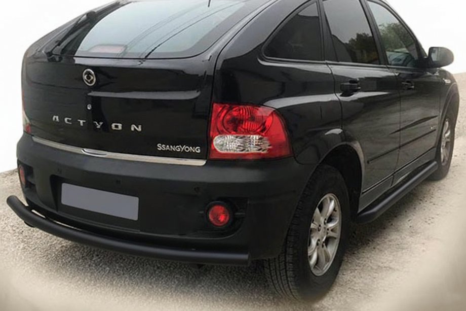 SsangYong Action 2005-2018 Protectie Spate AK002 Negru (Otel Inoxidabil) Foto 1