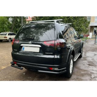 Protectie spate AK003-Double Black (2 buc, inox) Mitsubishi Pajero Sport 2008-2015