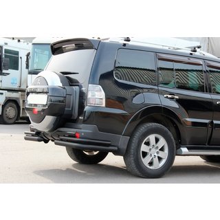 Bara spate dubla AK003 Negru (Otel inoxidabil) Mitsubishi Pajero Wagon IV 2006-2021 foto 2