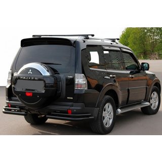 Bara spate dubla AK003 Negru (Otel inoxidabil) Mitsubishi Pajero Wagon IV 2006-2021 foto 1