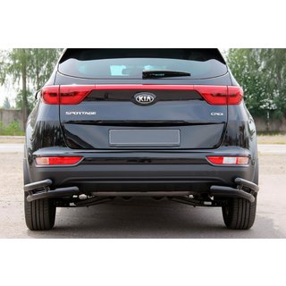 Protectie Spate Colt Dublu AK003 Dublu Negru (Otel Inoxidabil) Kia Sportage 2015-2021 foto 2