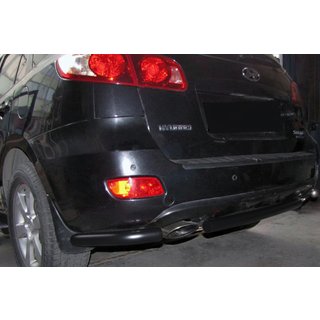 Bare colturi spate cu sectiune centrala AK0073 Negru (2 buc, inox) Hyundai Santa Fe 2 2006-2012
