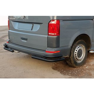 Bare colt spate AK003-Double Black (2 buc, inox) Volkswagen T6 2015-2024 foto 1