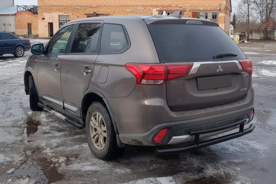 Mitsubishi Outlander 2012-2021 Bara Spate AK004-2 Negru (Otel Inoxidabil) Image