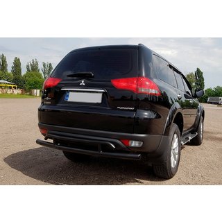Protectie spate AK002-2 Negru (2 buc, inox) Mitsubishi Pajero Sport 2008-2015 foto 2