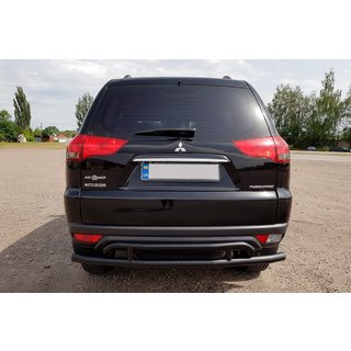 Protectie spate AK002-2 Negru (2 buc, inox) Mitsubishi Pajero Sport 2008-2015 foto 1