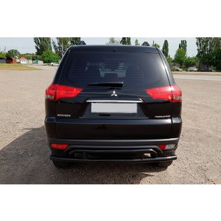 Protectie spate AK002-2 Negru (2 buc, inox) Mitsubishi Pajero Sport 2008-2015 foto 4