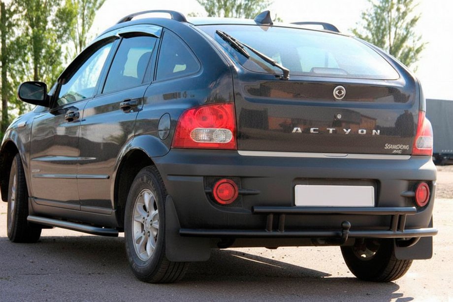 SsangYong Action 2005-2018 Protectie Spate AK005-2 Negru (Otel Inoxidabil) Foto 1