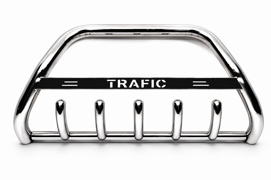 Renault Trafic 2001–2015 Bullbar WT004 cu inscriptie Trafic (inox) Image