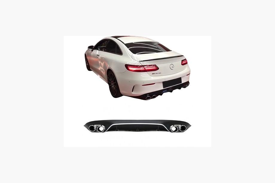 Mercedes E-class coupe C238 2016-2024 Difuzor Spate Black cu Tips Chrome (Design AMG53) Foto 3