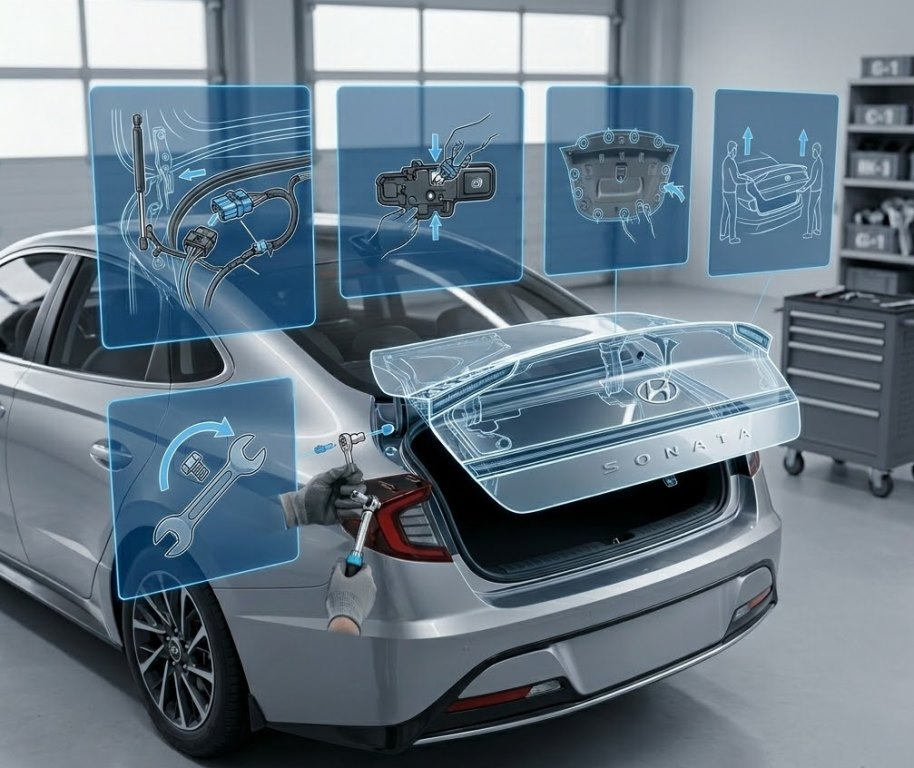 Hyundai Sonata: cum demontezi capacul portbagajului, pas cu pas