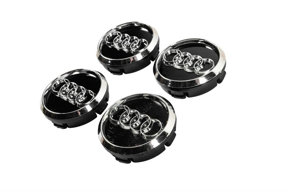 Audi Capacele centrale pentru jante 60/58 mm (Negru cu crom, set 4 buc.) Foto 2