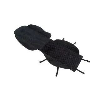 Husa tip protectie scaun din velur (1 buc., neagra cu cusatura rosie) foto 4