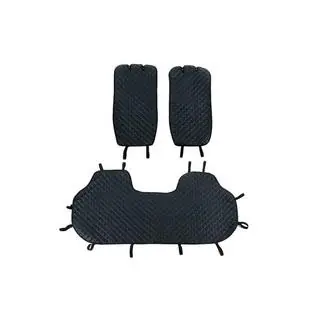 Huse pentru scaune spate din velur (set, negru cu cusatura albastra)