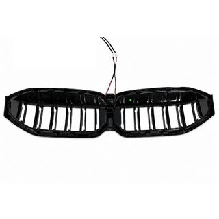 Grile tip rinichi M-Look LED (2022+, negru lucios) BMW 3 Series G20/G21 2018- foto 3