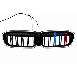 Grile tip rinichi M-Color LED (2022+, negru lucios) BMW 3 Series G20/G21 2018- foto 2