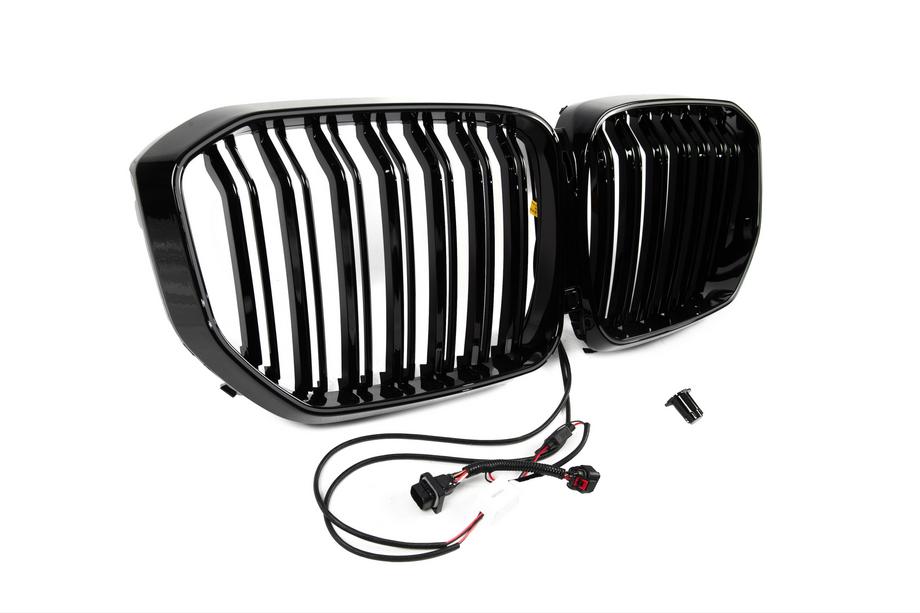 BMW X5 G05 2019–2026 Grile rinichi BMW M-Look LED (2019-2022, negru lucios) Foto 8