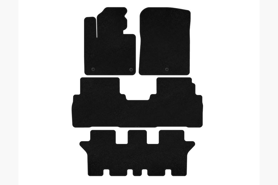 Kia Sorento III UM 2014-2020 Covorase textile Deluxe (3 randuri, 7 locuri, negru) Image