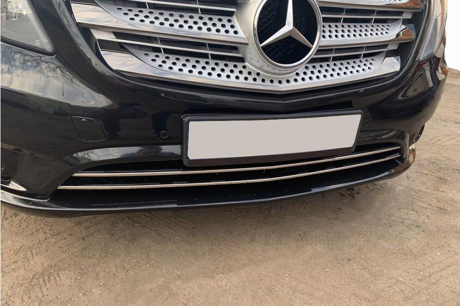 Mercedes Vito/V-class W447 2014- Ornamente grila bara (2 buc, inox) Vito Pasager (Crom) Foto 7