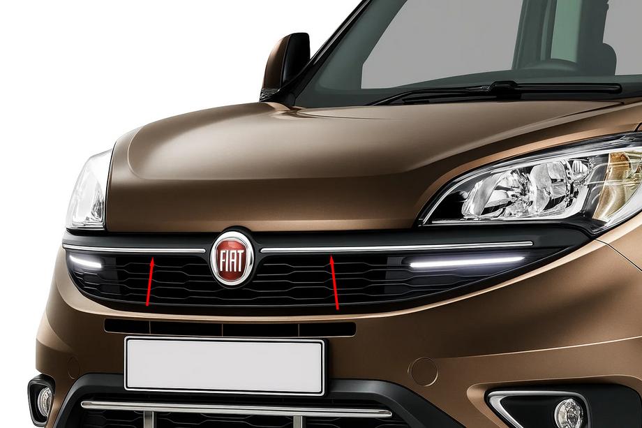 Fiat Doblo II 2010-2022 Capace Grila Radiator (2015↗, 2 buc, Inox) Image