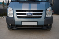 Ford Transit 2000–2014 Bara de protectie fata ST014 Black (2006-2014, inox) foto 2