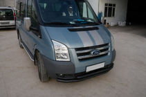 Ford Transit 2000–2014 Bara de protectie fata ST014 Black (2006-2014, inox) foto 3
