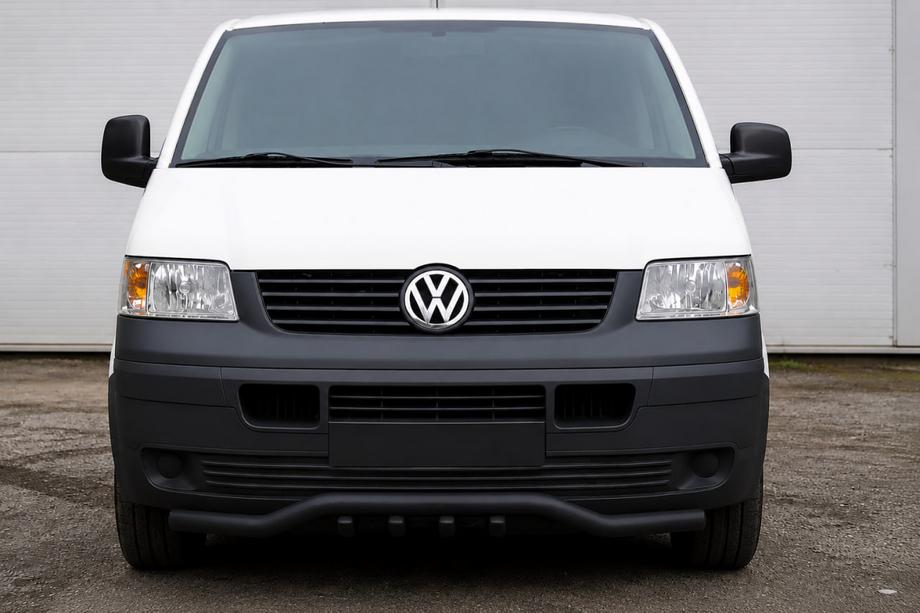Volkswagen T5 Transporter 2003-2010 Bull bar fata cu grila ondulata ST007-1 Black (inox) Foto 1