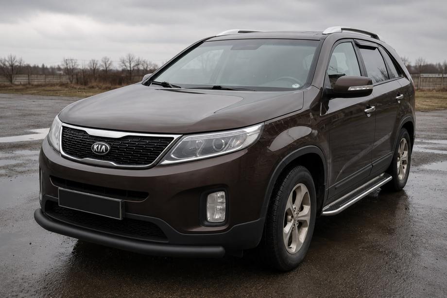Kia Sorento II XM 2009-2014 Protectie frontala ST008 Black (2013-2015, inox) Foto 1