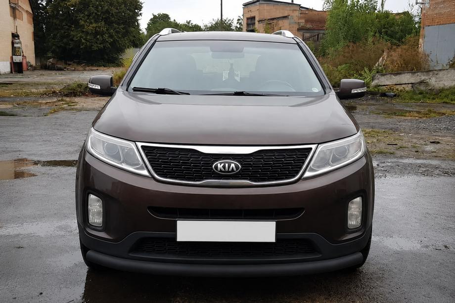 Kia Sorento II XM 2009-2014 Protectie frontala ST008 Black (2013-2015, inox) Foto 2