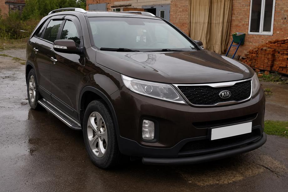 Kia Sorento II XM 2009-2014 Protectie frontala ST008 Black (2013-2015, inox) Foto 3