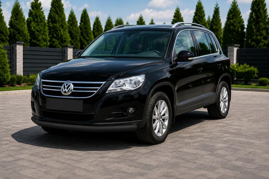 Volkswagen Tiguan 2007-2016 Protectie Fata ST008 Negru (Otel Inoxidabil) Foto 1