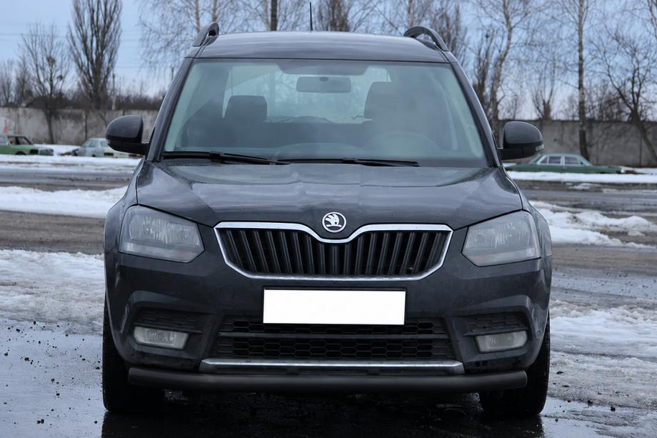 Skoda Yeti 2009-2017 Protectie Fata ST008 Negru (Otel Inoxidabil) Image